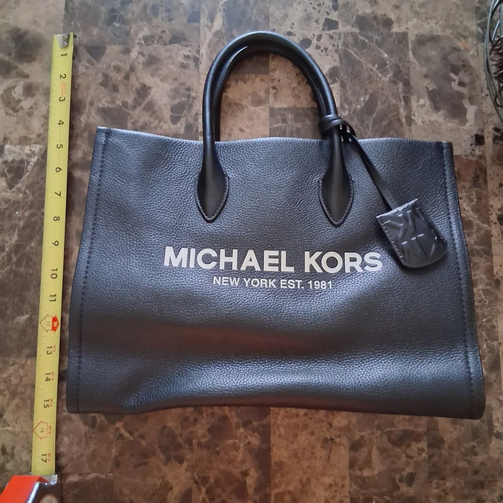 Michael Kors Black Leather Tote - Picture 7 of 8